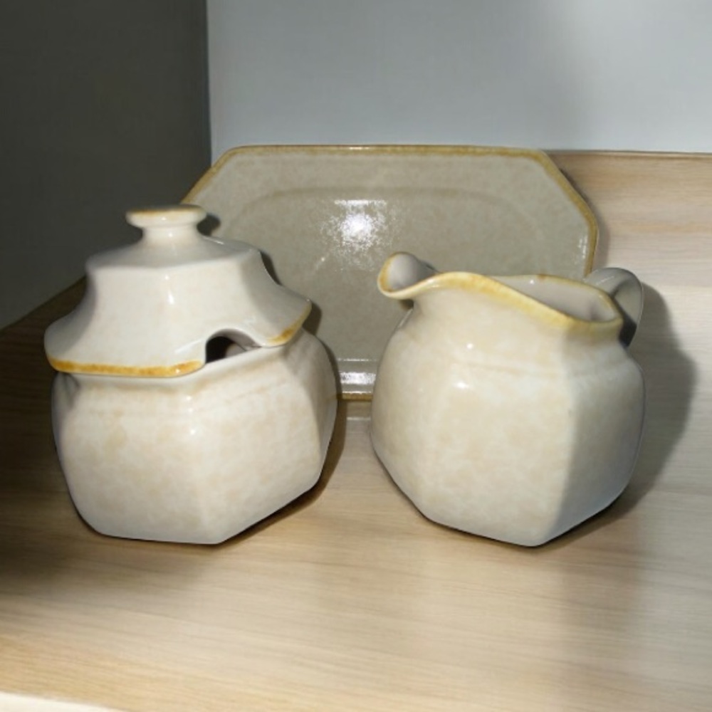 *1A Mikasa Romantics sugar bowl and creamer set includes tray 1980 - Picture 6 of 9